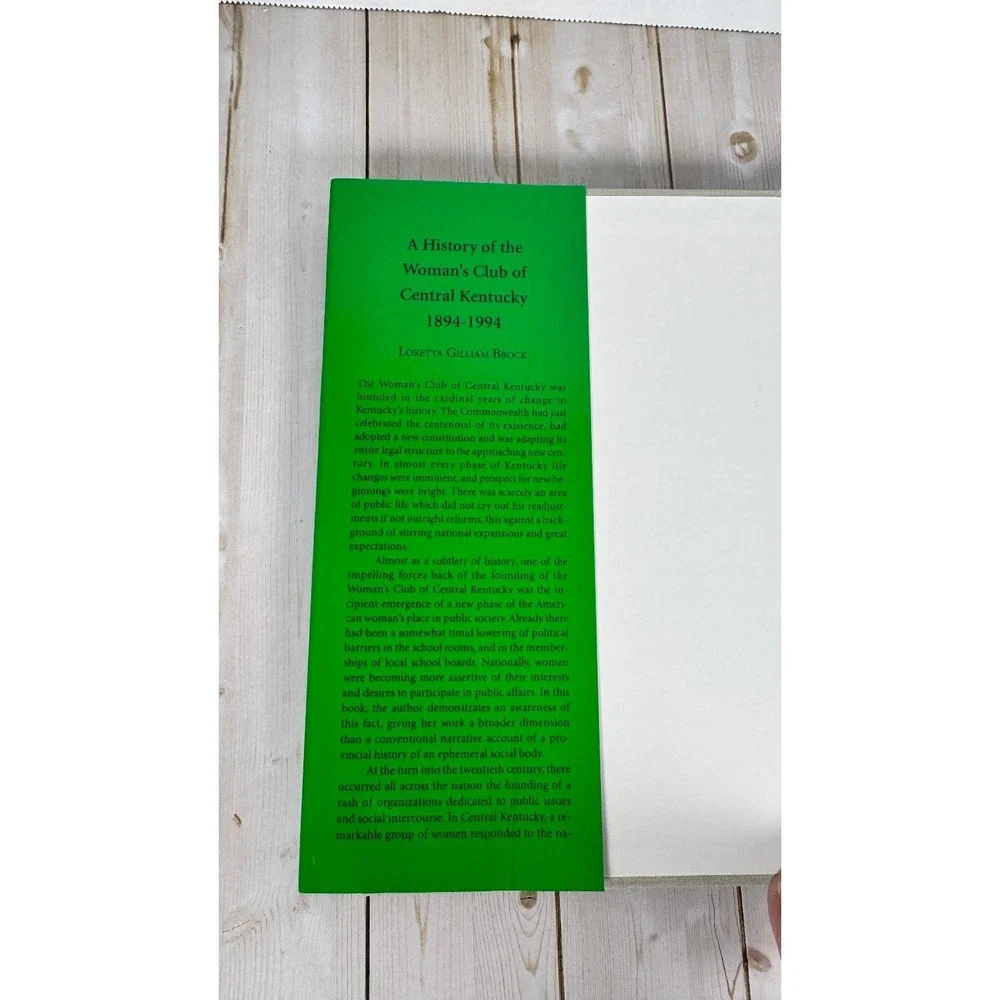 A History of the Woman's Club Central Kentucky Brock 1996 First Edition Local